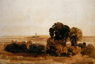 On the River Trent (akvarell på papir) av Peter de Wint
