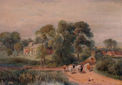 Veiscene med storfe, 1800-tallet, 1935 av Peter de Wint