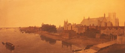 Westminster Abbey and Hall og Old Houses of Parliament av Peter de Wint