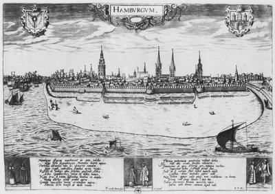 Utsikt over Hamburg av Peter van der Doort