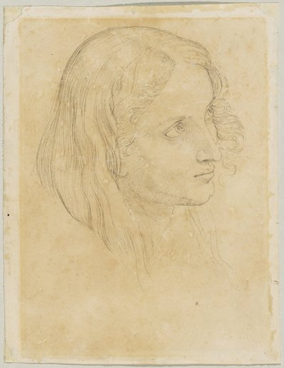 Detaljert studie av skriveren i "Joseph tolker Faraos drøm" av Peter von Cornelius