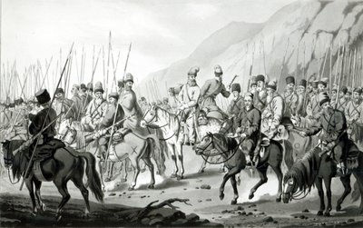 Forskjellige stammer av russiske kosakker i marsjerende orden, 1813 av Peter von Hess
