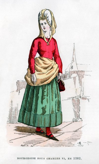 Borgerlig i kostyme fra tiden til Charles VI av Frankrike, 1382 1882-1884. av Petit