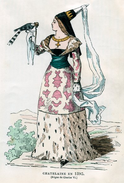 Dame på herregården til Charles VI av Frankrikes tid, 1395 1882-1884. av Petit