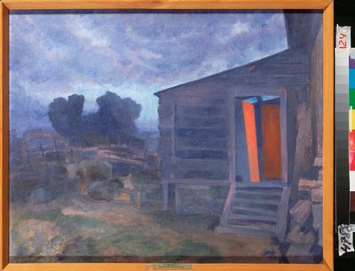 Blue Landscape (Blue Landscape) - Maleri av Pyotr (Piotr, Petr) Savvich Utkin (Utkin) (1877-1934), olje på lerret - russisk kunst av Petr Savvic Utkin