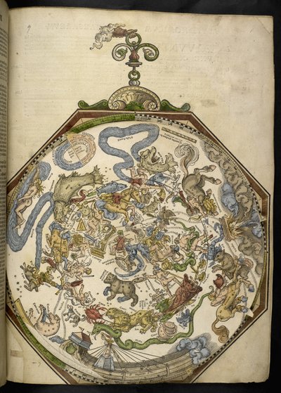 Kart C.6.d.5. f.9r 'Astronomicum Caesareum...' av Petrus (after) Apianus