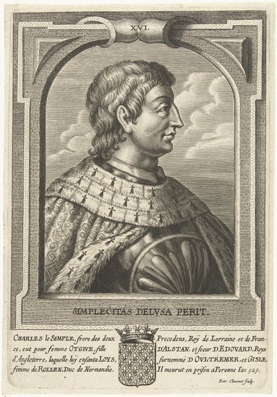 Charles III den enkle, konge av Vest-Francia av Petrus Clouwet