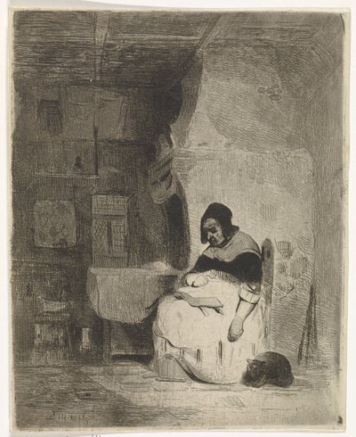 lesende kvinne av Petrus Marius Molijn