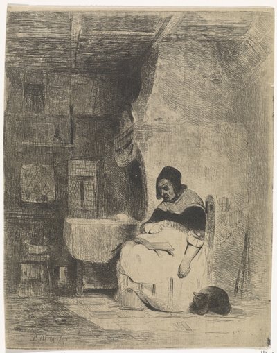 lesende kvinne av Petrus Marius Molijn
