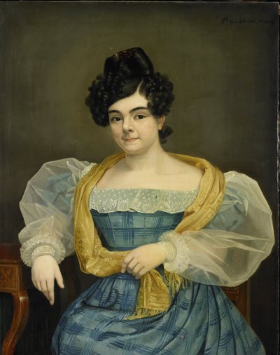 Portrett av Adriana Johanna van Wijck, kone til Johannes Ploos van Amstel av Petrus van Schendel