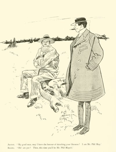 Tegneserie av Phil May, fra 1890-tallet (litho) av Phil May