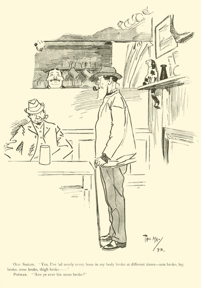 Tegneserie av Phil May, fra 1890-tallet (litho) av Phil May