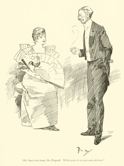 Tegneserie av Phil May, fra 1890-tallet (litho) av Phil May