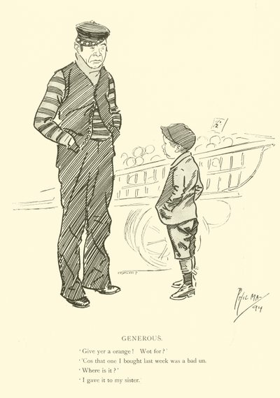 Tegneserie av Phil May, fra 1890-tallet (litho) av Phil May