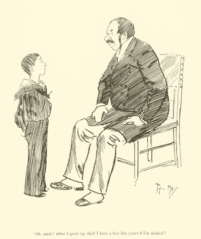 Tegneserie av Phil May, fra 1890-tallet (litho) av Phil May