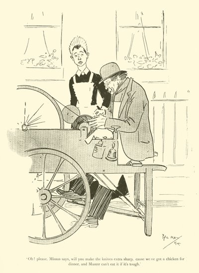 Tegneserie av Phil May, fra 1890-tallet (litho) av Phil May