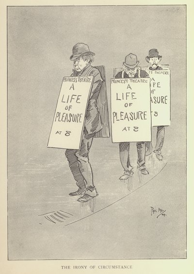 Tegneserie av Phil May, fra 1890-tallet (litho) av Phil May