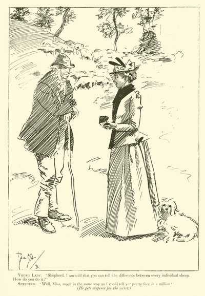 Tegneserie av Phil May, fra 1890-tallet (litho) av Phil May