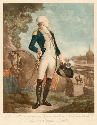 Marki de Lafayette av Philibert-Louis Debucourt
