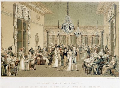 Grand Salon du cafe Frascati i Paris. Litografi av Philibert-Louis Debucourt (1755-1832) av Philibert Louis Debucourt