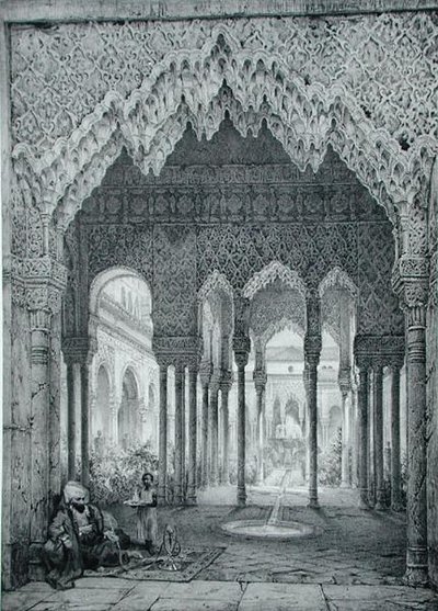Inngang til Lions Court, Alhambra, plate 4 fra 