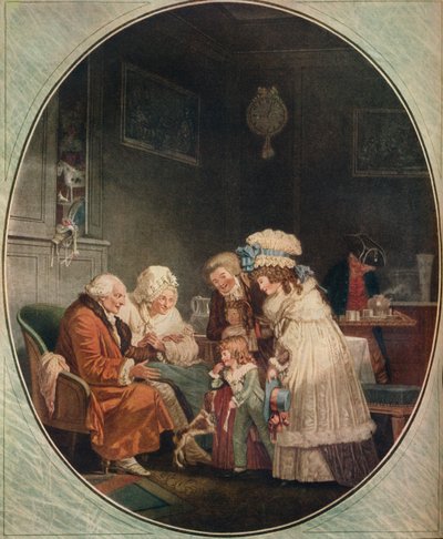 Komplimentet eller nyttårsmatinéen, 1887, 1916 av Philibert Louis Debucourt