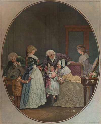 Bukettene, eller bestemorsdagen, 1788, 1913 av Philibert Louis Debucourt