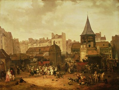 Glede seg i Les Halles for å feire fødselen til Dauphin Louis av Frankrike (1781-89) 21. januar 1781, 1783 av Philibert Louis Debucourt