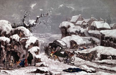 Den veltede vognen. Trykk tilskrevet Philibert Louis Debucourt (1755 - 1832). Privat samling. av Philibert Louis Debucourt
