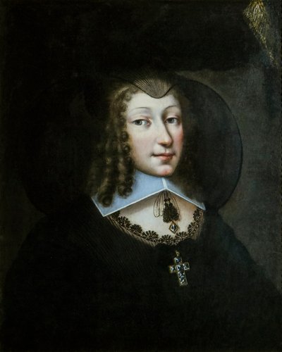 Christine Marie av Frankrike 1606-1663, hertuginne av Savoy i enkedrakt, 1638-1640. av Philibert Torret