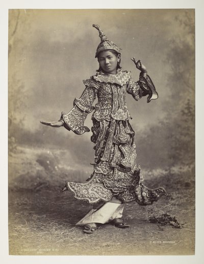Burmesisk dansende jente, utsikt over Burma av Philip Adolphe Klier