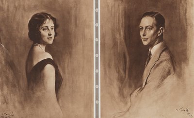 Kong George VI og dronning Elizabeth av Philip Alexius de (after) Laszlo