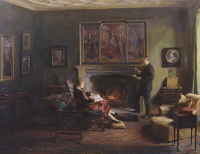 Interiør med viscount og viscountesse Lee av Fareham av Philip Alexius de Laszlo