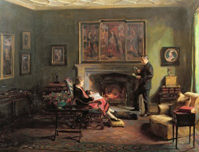 Interiør med viscount og viscountesse Lee av Fareham av Philip Alexius de Laszlo