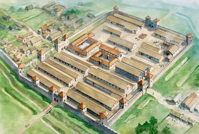 Birdoswald romerske fort, c3. århundre, c1990-2010 av Philip Corke