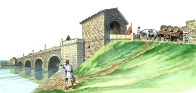 Hadrians mur Chesters Bridge Abutment, c2rd century, 1990-2010 av Philip Corke
