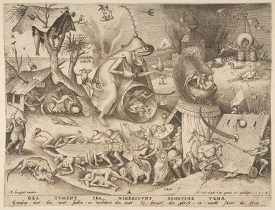 Anger Ira, fra serien The Seven Deadly Sins, 1558. av Philip Galle