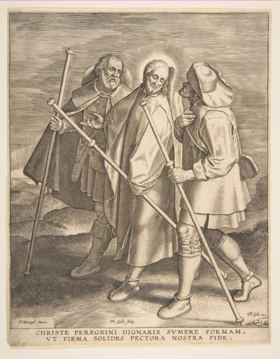 Kristus og disiplene på vei til Emmaus, 1571. av Philip Galle