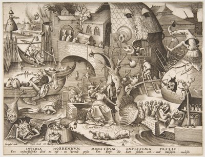 Envy Invidia fra The Seven Deadly Sins, 1558. av Philip Galle