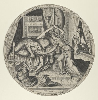 Judith fra kjente kvinner fra Det gamle testamente, sett med 6 stk. av Philip Galle