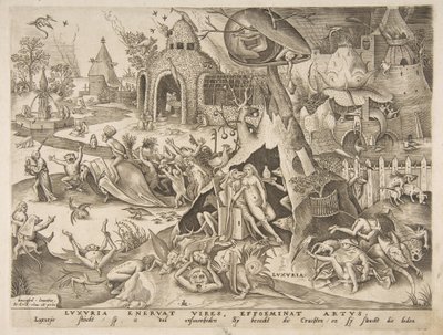 Lust Luxuria fra The Seven Deadly Sins, 1558. av Philip Galle