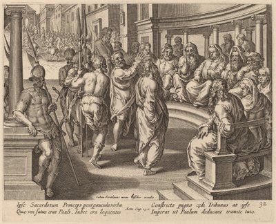 Den hellige Paulus foran ypperstepresten av Philip Galle after Jan van der Straet