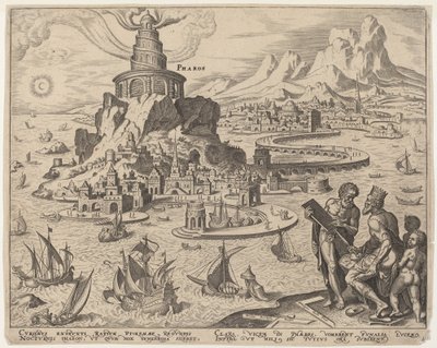 Pharos (fyret i Alexandria) av Philip Galle, after Maerten van Heemskerck