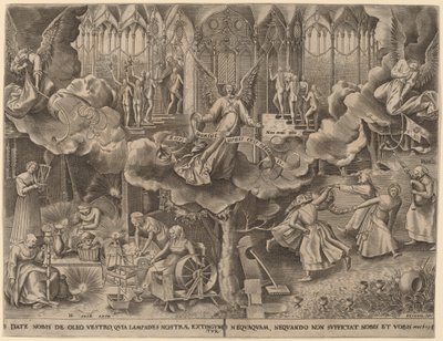 Lignelsen om de vise og tåpelige jomfruer av Philip Galle after Pieter Bruegel the Elder