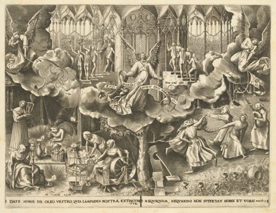 Lignelsen om de vise og tåpelige jomfruer av Philip Galle, after Pieter Bruegel the Elder