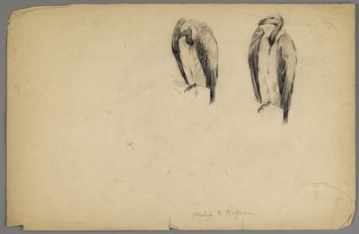 Gribber (kull på papir) av Philip H. Wolfrom