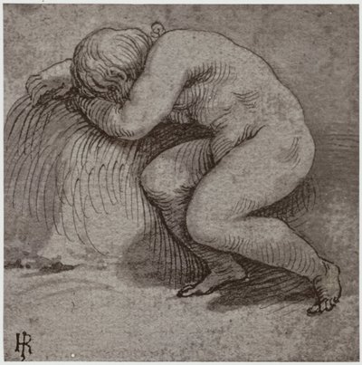 Giulio Romano, et sovende barn av Philip Henry Delamotte