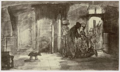Rembrandt, Tobiat velsigner Tobias av Philip Henry Delamotte