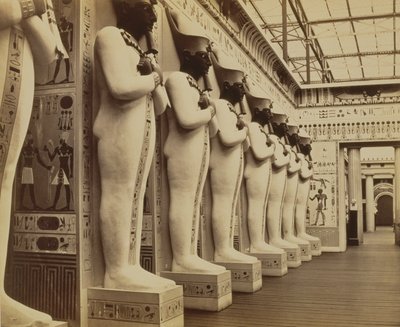 Egypt Court og fasaden til Hall of the Colossi, Crystal Palace, Sydenham, 1854 av Philip Henry Delamotte