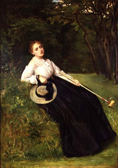 Hviler i skyggen etter en krokketlek av Philip Hermogenes Calderon